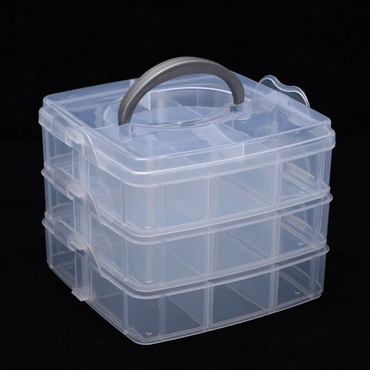 3-Layer Clear Jewelry & Craft Storage Box