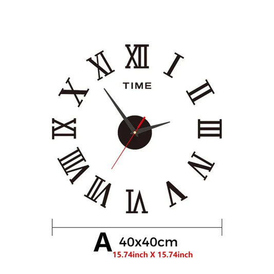 Large 3D DIY Silent Wall Clock