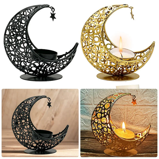 Metal Moon Candle Holder