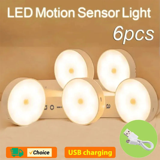 Motion Sensor LED Night Light – USB Rechargeable Closet Lamp