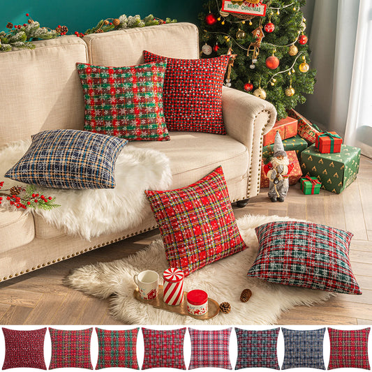 45x45cm Christmas Tartan Plaid Pillow Cover