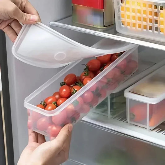 Rectangular Plastic Food Storage Containers – Long Fresh-Keeping, Reusable Fridge Organizer