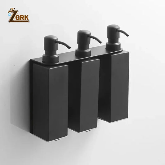 ZGRK 3-in-1 Stainless Steel Wall-Mounted Soap Dispenser – Hand Liquid & Detergent for Hotel & Bathroom