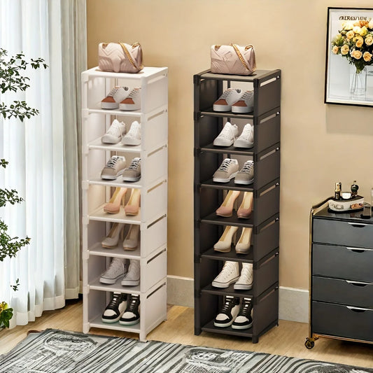 Metal Frame Multi-Tier Shoe Rack – Fabric Shelves, Space-Saving Storage for Sneakers & Sandals