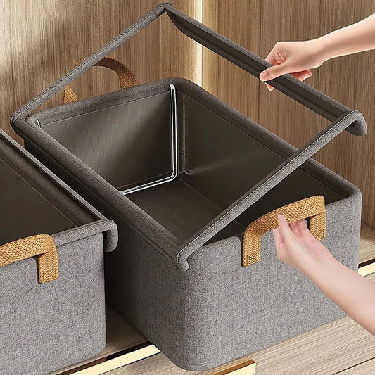 1Pc Cationic Steel Frame Folding Storage Box – Multi-Functional Wardrobe & Drawer Organizer