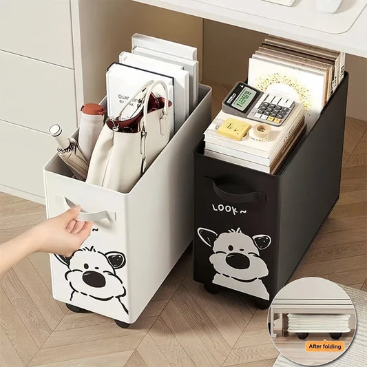 Oxford Cloth Rolling Laundry & Storage Basket