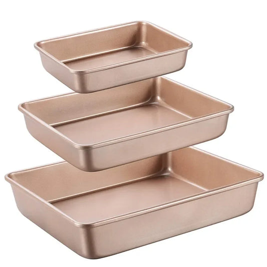 Golden Nonstick Square Baking Tray