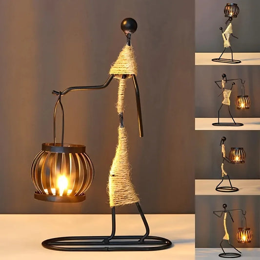Nordic Metal Abstract Candle Holder