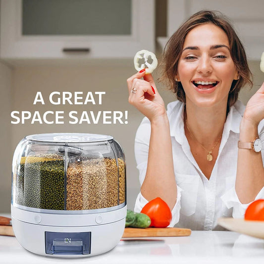 6-Grid Rotating Food Dispenser