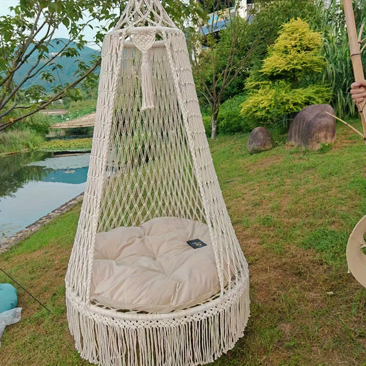 Handmade Woven Tassel Hanging Chair