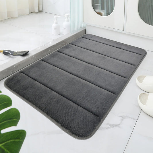 Geometric Coral Velvet Bath Mat