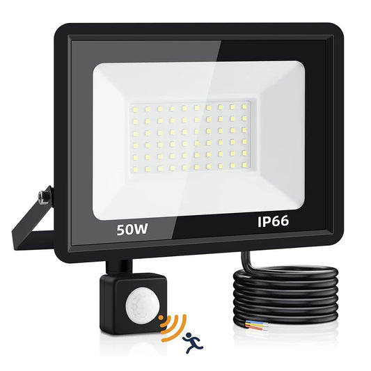 LED Floodlight with PIR Motion Sensor – 20W–200W, AC220V Waterproof Outdoor Spotlight
