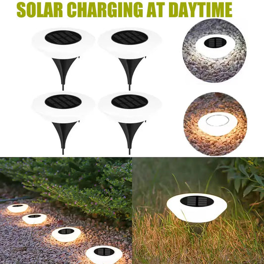 1/4 Pack Solar Ground Lights – LED Lawn & Landscape Outdoor Floor Lamp