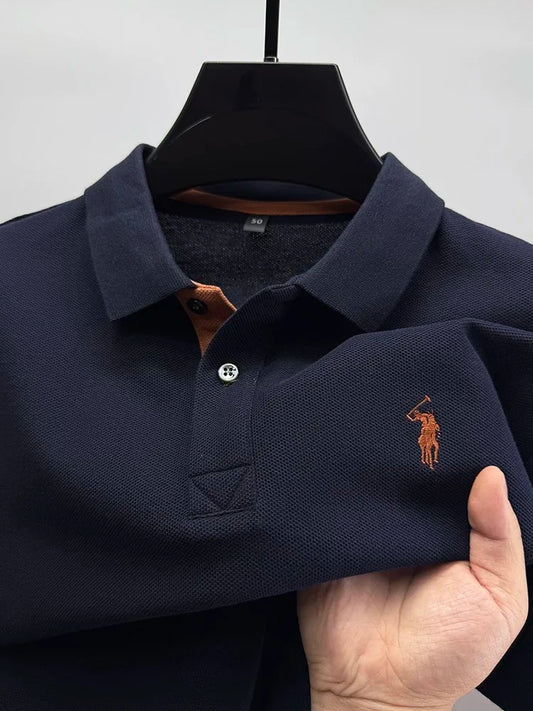 Men's 100% Cotton Polo Shirt – Embroidered Short Sleeve