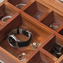 Wooden Tea & Jewellery Organizer Box with Clear Lid – 9/12 Compartment Storage Case