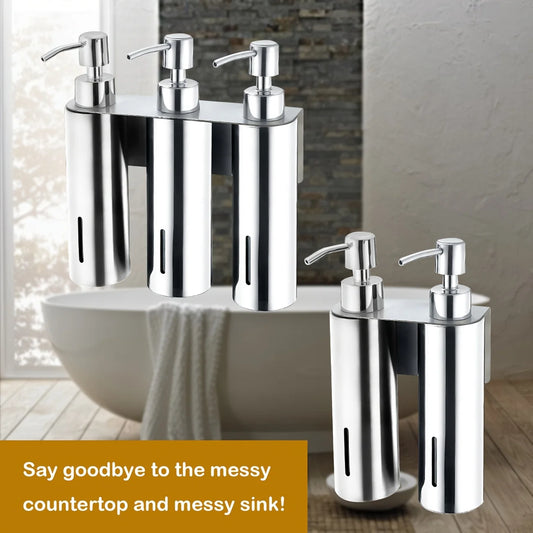 Round Stainless Steel Wall-Mounted Soap Dispenser