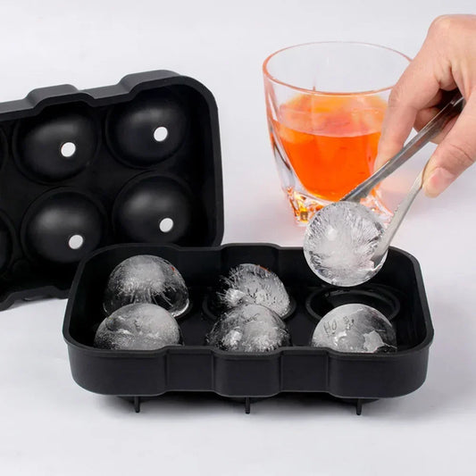 4/6/8 Grid Silicone Ice Cube Mold with Lid – Square & Ball Ice Maker Tray for Whiskey