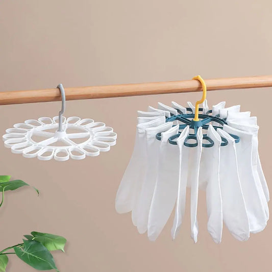 Round Drying Rack with 20 Clips Hanger Organizer