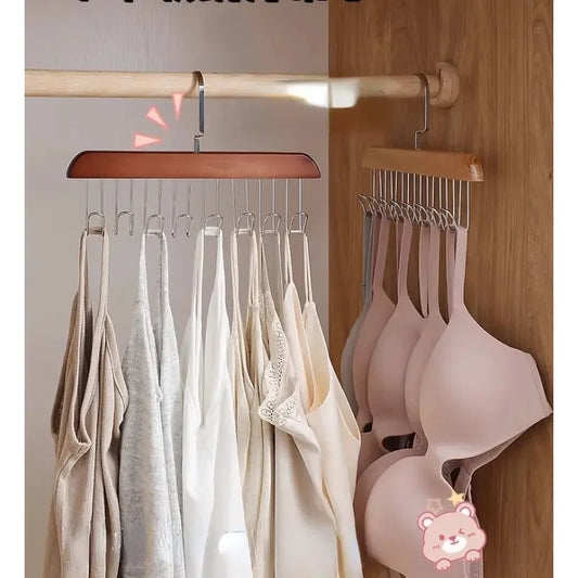 Wooden Multi-Hook Sling Hanger Organizer