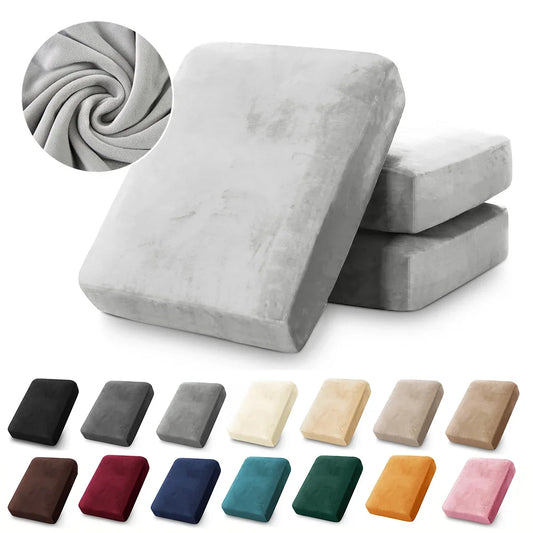 Velvet Sofa Cushion Covers – Soft Stretch Plush Couch Slipcovers