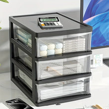 Clear Desktop Storage Organizer with Drawers – Stackable Plastic Desk Organizer for Office & Cosmetics