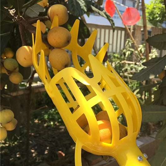1Pc Yellow Polypropylene Fruit Picker – Lightweight, Reusable, Ergonomic Harvesting Tool for Garden, Orchard & Farm (Food-Safe)