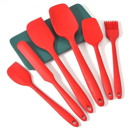 6-Piece Silicone Baking & BBQ Tool Set – Spatulas & Brushes
