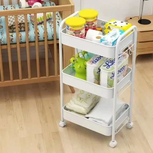 Bookshelf Storage Trolley with Wheels
