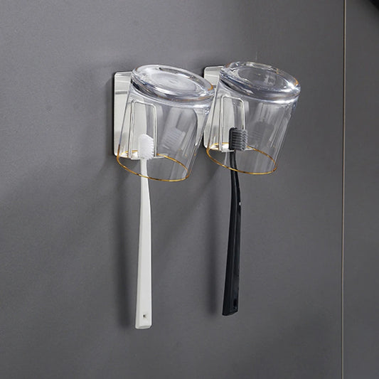 304 Stainless Steel Toothbrush & Cup Wall Hook