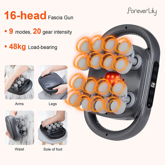 16-Head Fascia Massage Gun