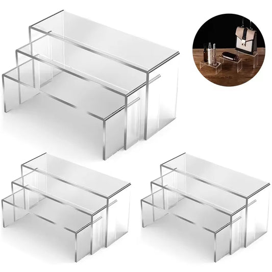 Clear Acrylic Display Stand Riser (3/6/9/12 Pcs)**