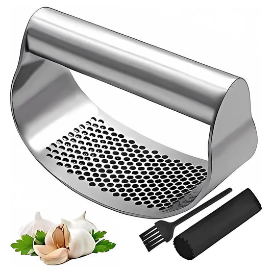 Upgraded Stainless Steel Garlic Press – Manual Ginger & Garlic Crusher
