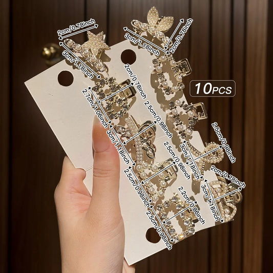 Alloy Rhinestone Hair Clips – Small Fashionable Hair Grab Accessories