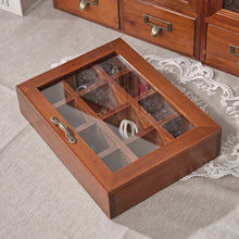 Wooden Tea & Jewellery Organizer Box with Clear Lid – 9/12 Compartment Storage Case