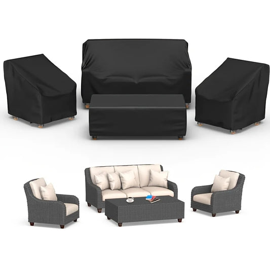 420D Waterproof 4-Piece Patio Furniture Cover Set