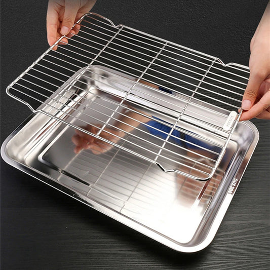 Rectangular Stainless Steel Baking Tray Set