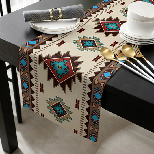 Boho Linen Table Runner