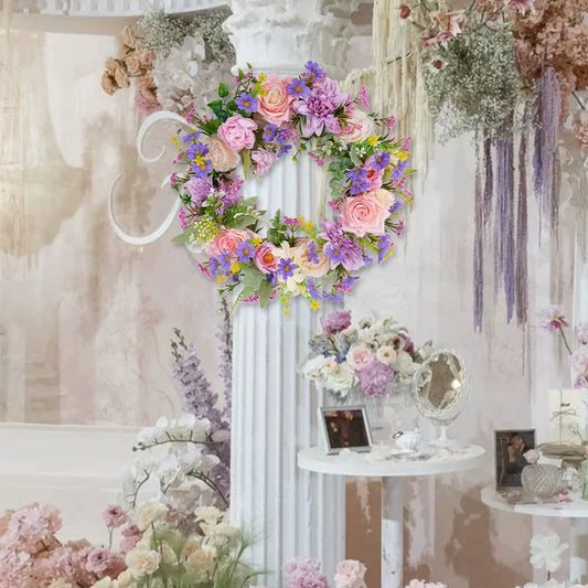 Summer Flower Wreath – Artificial Floral Door & Wall Decor