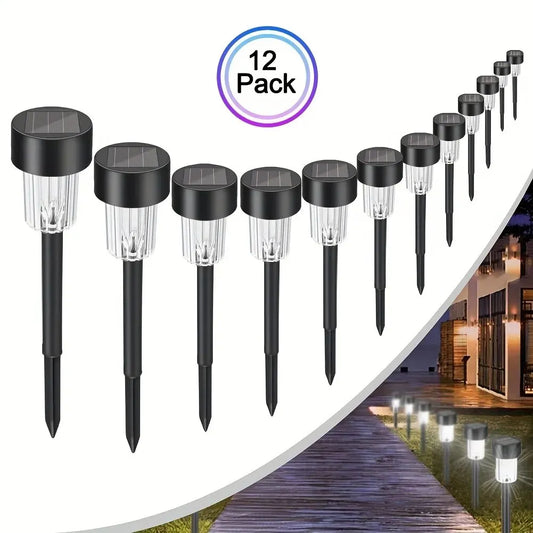 12-Pack Solar Landscape Pathway Lights